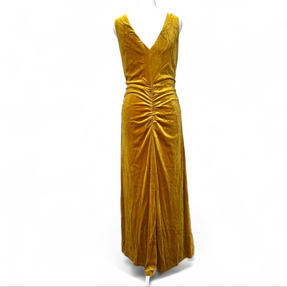 Anthropologie Stunning Gold Velvet Cowl Ruched Maxi Party Dress NWT 1X Formal 🔥 - Picture 8 of 12